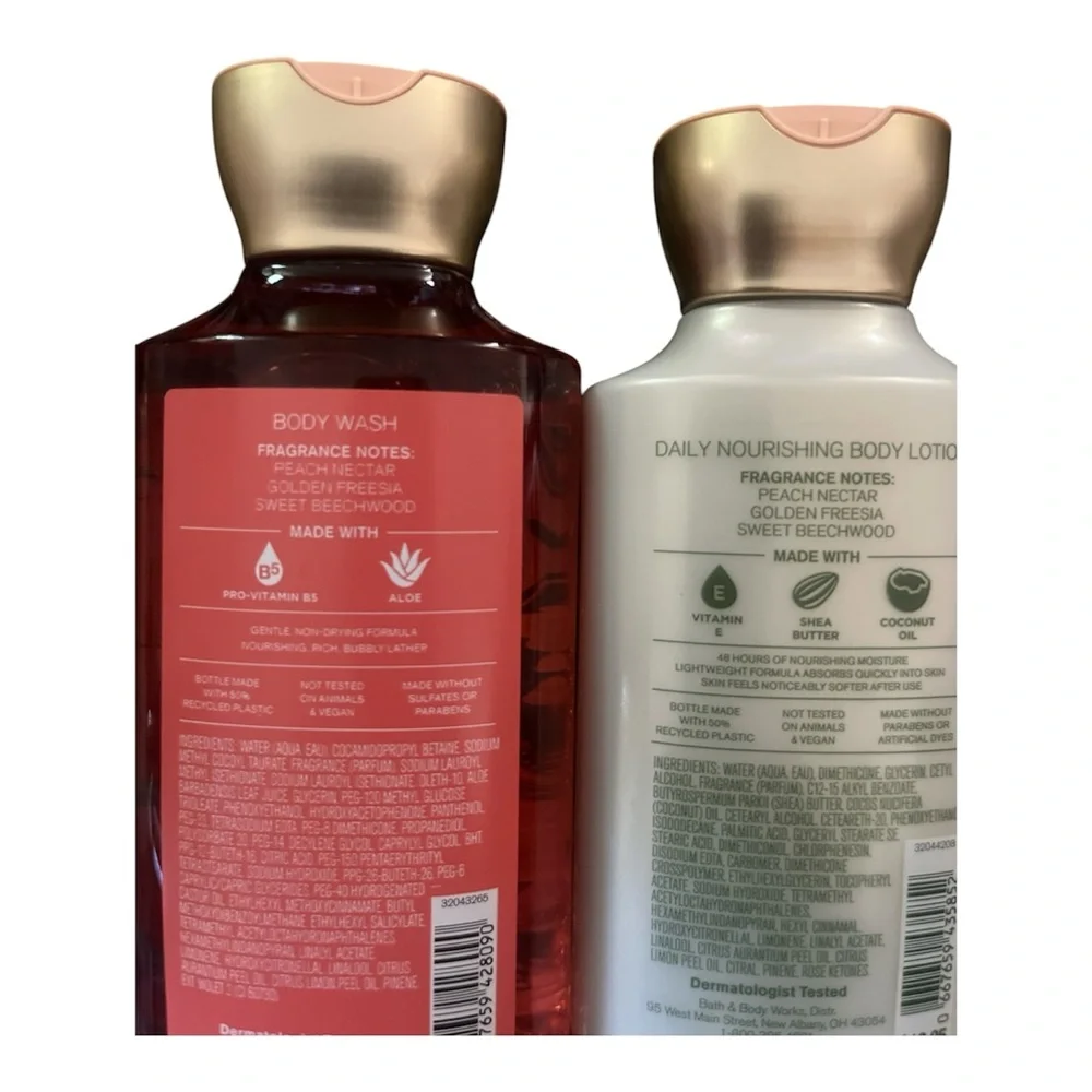 Bath & Body Works x Vera Bradley Peach Blossom & Nectar Body Wash and Lotion